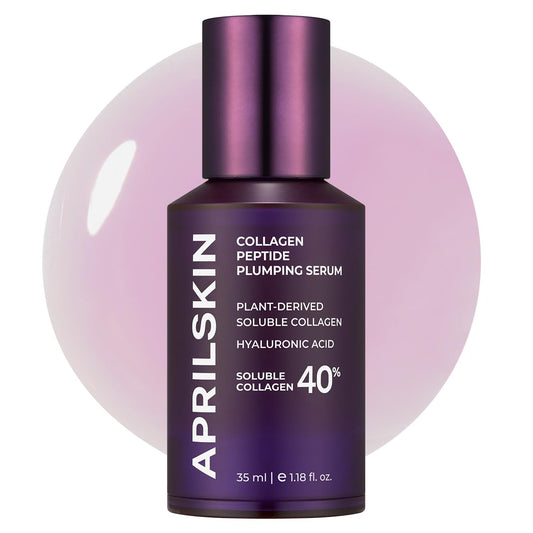 40% Collagen Peptide Plumping Serum | Vegan, Cruelty-Free | Keeps Radiant and Firmer-Looking with Triple Peptide Complex | for Fine Lines, Wrinkles & Sensitized Skin