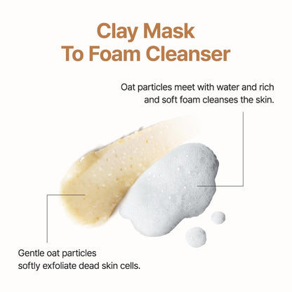 Oat Exfoliating Facial Polish Cleanser - Hydrating Daily Face Wash with Gentle Scrub Clay Pore Minimizing Panthenol, Oat Seed Water Vegan, Non-Comedogenic Korean Skin Care 5.07 Fl.Oz