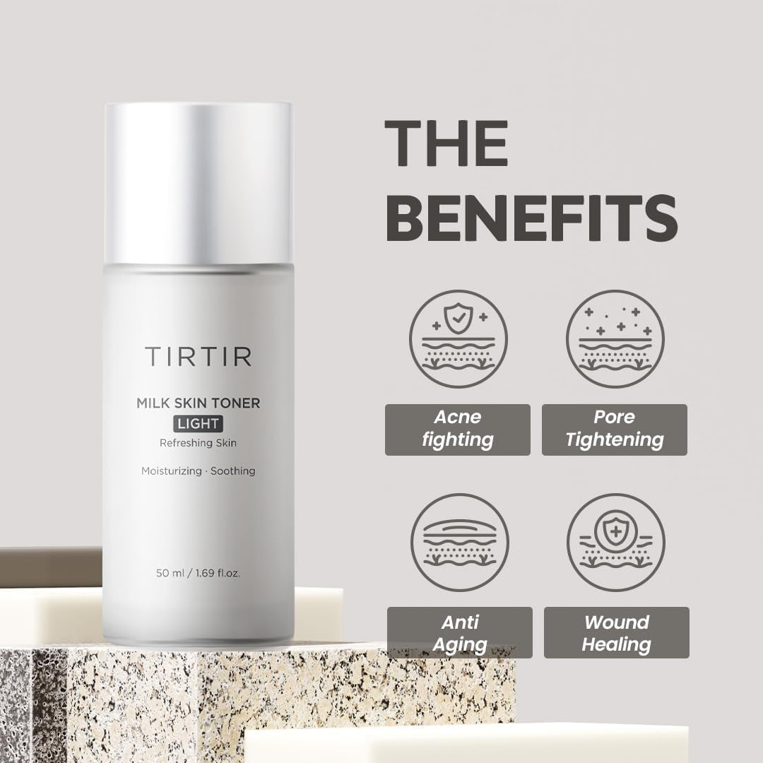 Milk Skin Toner Light | Instant Hydration with 4% Niacinamide, Pore-Tightening, Vegan Toner for Acne-Prone, Sensitive & Oily Skin, Fungal Acne Safe, Panthenol, Allantoin, Vitamin B