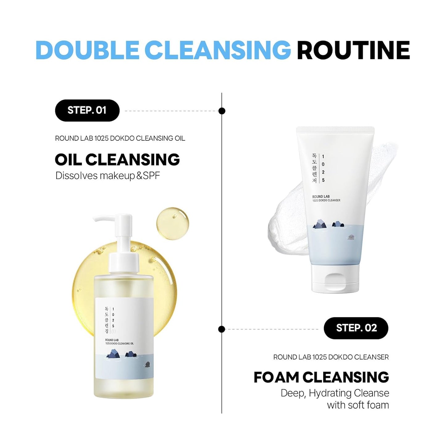 1025 Dokdo Cleansing Oil 6.76 Fl Oz, Facial Oil Cleanser for Face, Deep Pore Cleansing, Makeup Blackhead Impurities Remover, Easy to Wash off No Oily Residue, Korean Skin Care