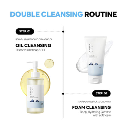1025 Dokdo Cleansing Oil 6.76 Fl Oz, Facial Oil Cleanser for Face, Deep Pore Cleansing, Makeup Blackhead Impurities Remover, Easy to Wash off No Oily Residue, Korean Skin Care