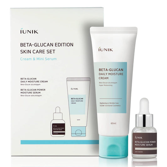 Beta-Glucan Edition Skincare Set (Cream 2.02 Fl.Oz. & Mini Serum 0.51 Fl.Oz.) - Featuring the Powerful Beta-Glucan to Moisturize, Revitalize, and Reinforce the Skin with Ewg-Green Ingredients