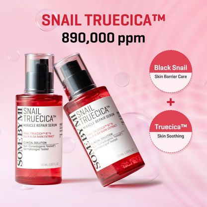 Snail Trucica Miracle Repair Serum - 1.69Oz, 50Ml - Made from Snail Mucin for Sensitive Skin - Daily Repair Face Serum for Post Acne Marks and Strengthen Skin Barrier - Korean Skin Care
