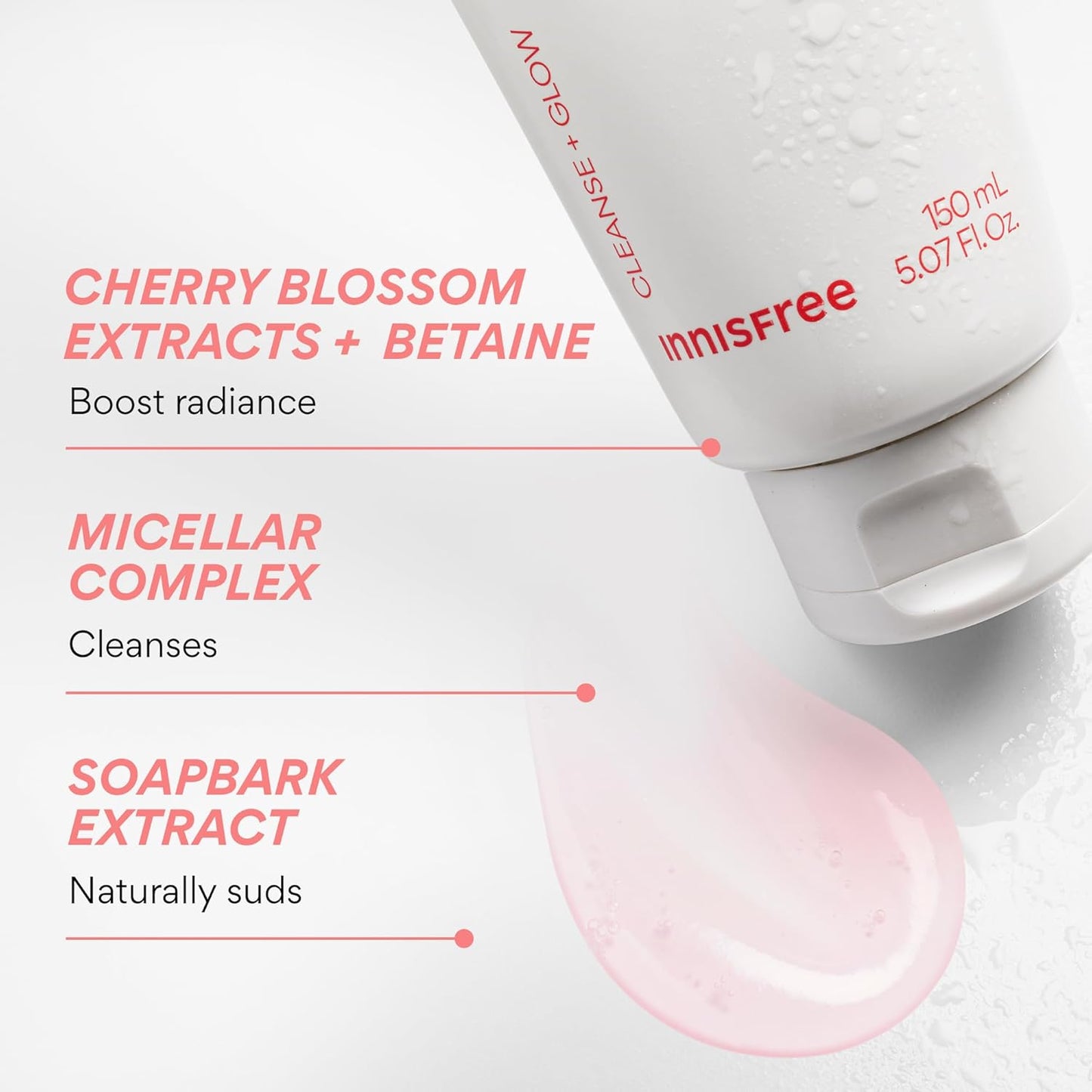 Cherry Blossom Glow Jam Cleanser, Sulfate Free, Korean Face Wash, Cleansing Foam for Glowing Glass Skin (Packaging May Vary)