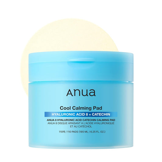 8 Hyaluronic Acid Catechin Calming Pad, Pore Care & Cooling Effect with Korean Toner Pad, Quick & Easy Hydrating Daily Face Mask, Makeup Prep Routine, Korean Skin Care (185Ml,110 Pads)