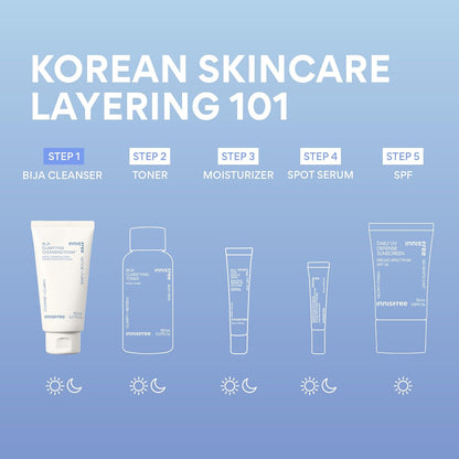 Bija Clarifying Foam Cleanser with Salicylic Acid & Castor Oil, Korean Skincare, Gentle Face Wash, Sulfate-Free Formula