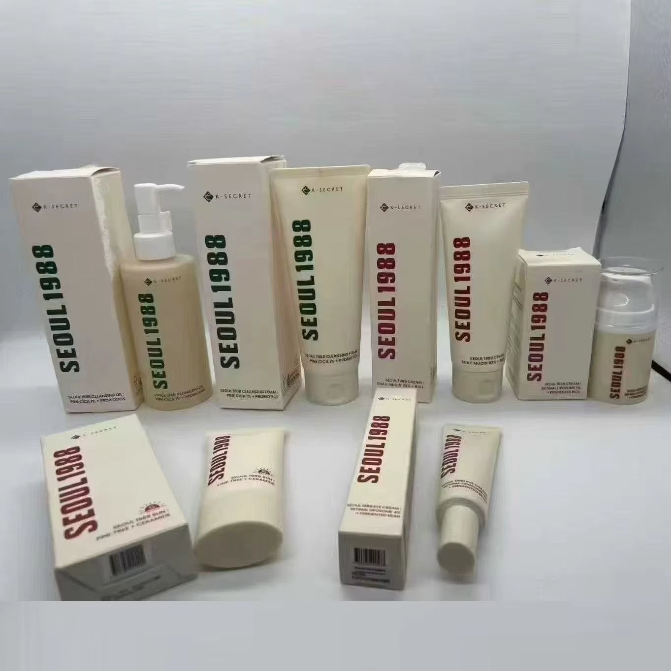 Korean Seoul 1988 Serum Retinol Black Ginseng Essence ,Facial Essence Eye Cream, anti Aging Moisturizing Snail Cream Skin Care