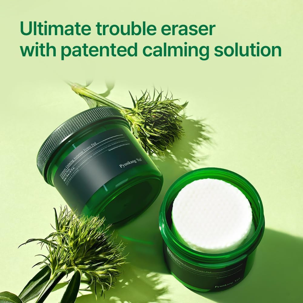 PKY Ultimate Calming Solution Toner Pad for Sensitive Skin with Patented Ingredients, Intensely Calms & Soothes Rednes with CICA & Tea Tree, Korean Skincare (70 Pads)