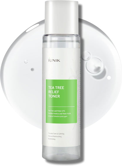 Tea Tree Relief Vegan Face Toner - Facial Moisturizer Acne-Prone Irritated Skin W Tea Tree 67% Centella Asiatica 19.5% 6.7 Fl OZ Sensitive Skin Breakout Rosacea Blemish Plant-Based Ingredients