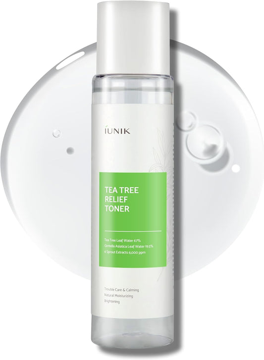 Tea Tree Relief Vegan Face Toner - Facial Moisturizer Acne-Prone Irritated Skin W Tea Tree 67% Centella Asiatica 19.5% 6.7 Fl OZ Sensitive Skin Breakout Rosacea Blemish Plant-Based Ingredients