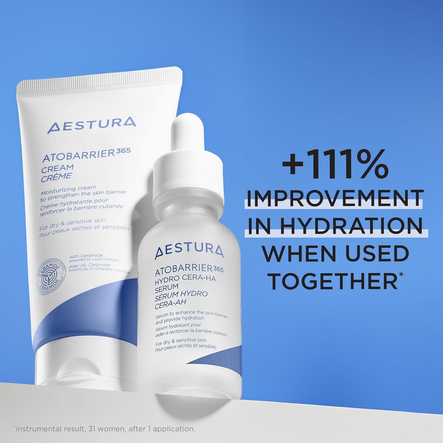 ATOBARRIER365 Hydro CERA-HA Face Serum with Ceramide, Hyaluronic Acid, and Niacinamide for Skin Moisture Barrier Repair | Deep Hydration, Suitable for Dry & Sensitive Skin, 30ML / 1.01 Fl.Oz.