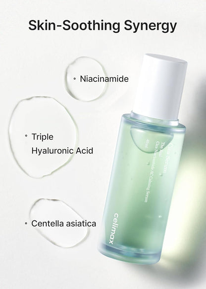 the Real Cica Niacinamide AC Calming Serum 40Ml | Hyaluronic Acid Redness Relief Moisturizing Soothing Restoring Serum Mild Formula for Sensitive,Christmas Gift Stocking Stuffers