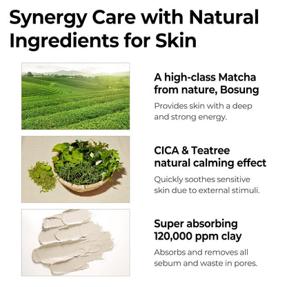 Super Matcha Pore Clean Clay Mask - 3.52Oz, 100G - Made from Match Water for Sensitive Skin - Skin Moisturizing Effect with Sebum and Pore Care - Korean Skin Care