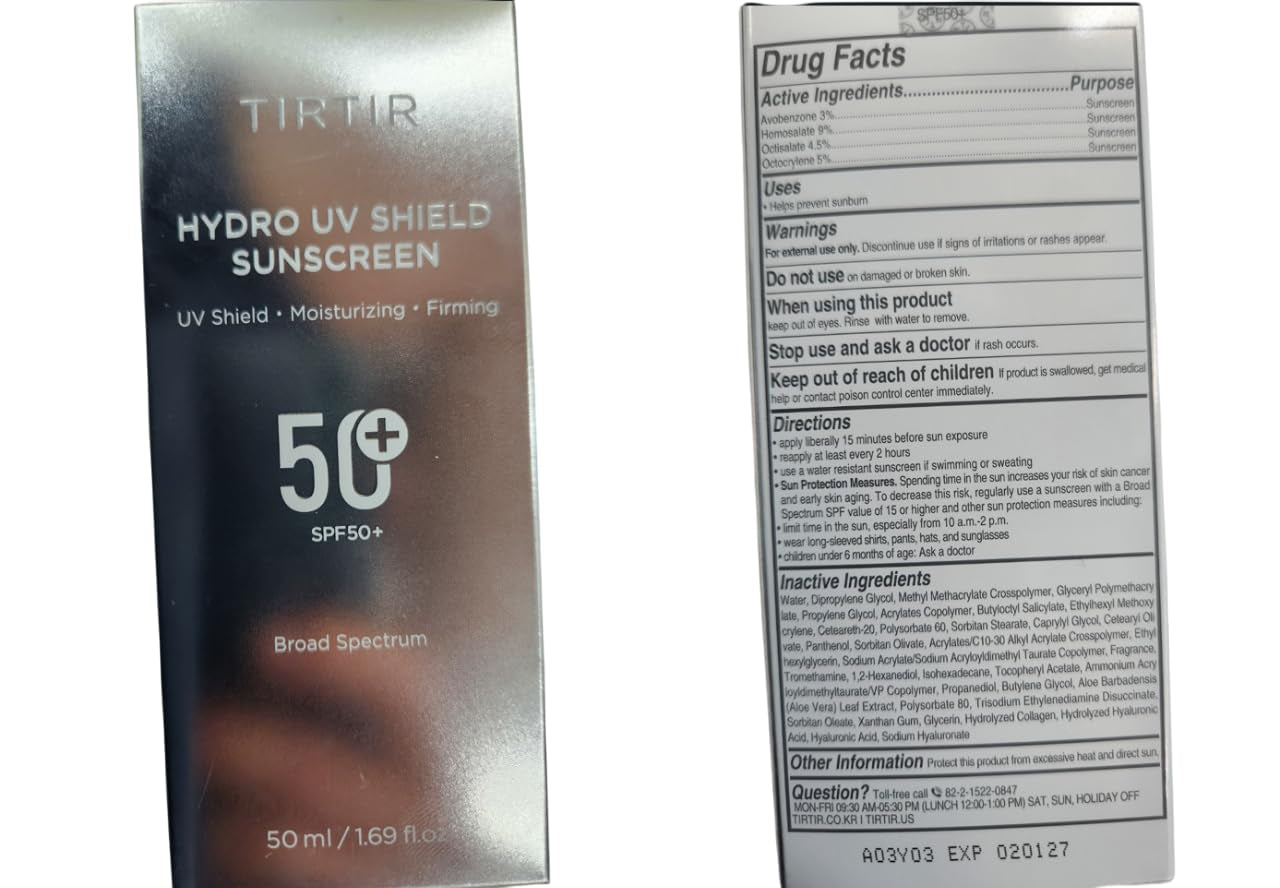 Hydro UV Shield Sunscreen | SPF 50+ UVA/UVB Protection, Lightweight, No White Cast, Non-Greasy, Korean Sunscreen, 1.69 Fl Oz (Pack of 1)