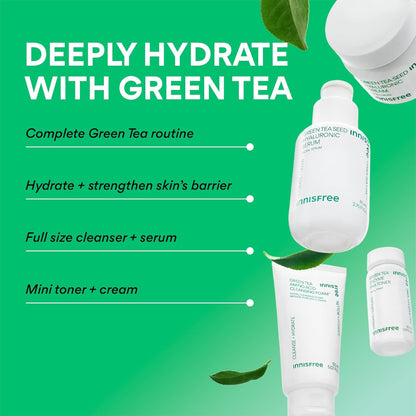 Green Tea Seed Hydrating Serum with Hyaluronic Acid & Niacinamide, Korean Face Serum for Glow