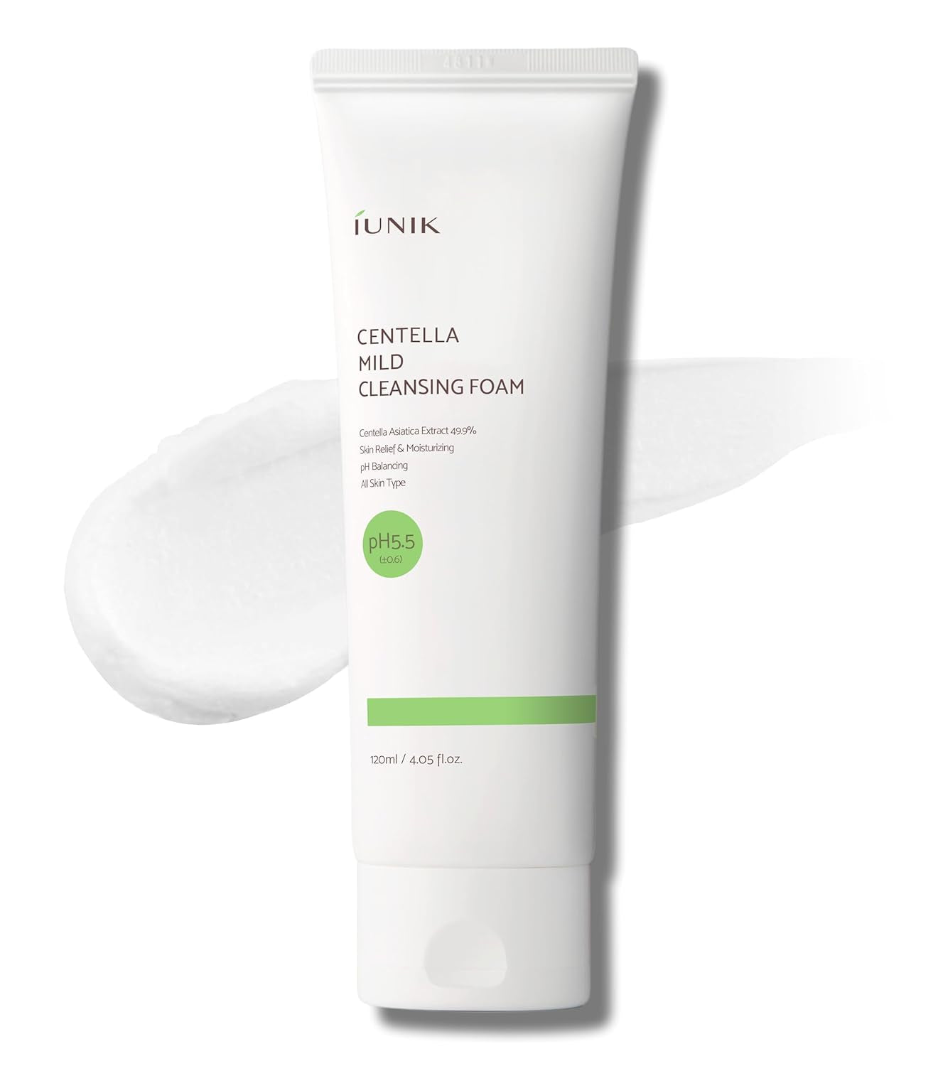 Centella Mild Facial Foaming Cleanser - Non-Stripping Sub-Acid W/Centella Asiatica 49% Moisturizing Ph Balancing for Oily Dry Senstivie Acne-Prone Skin Vegan Korean Skincare