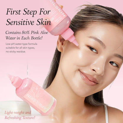 Pink Aloe Vita Toner | Calms and Soothes Redness, Smoothens, and Controls Excess Sebum | 80% Pink Aloe Vera Water | Hydrating, Non-Sticky | Clean & Vegan Korean Skin Care (8.45 Fl.Oz)
