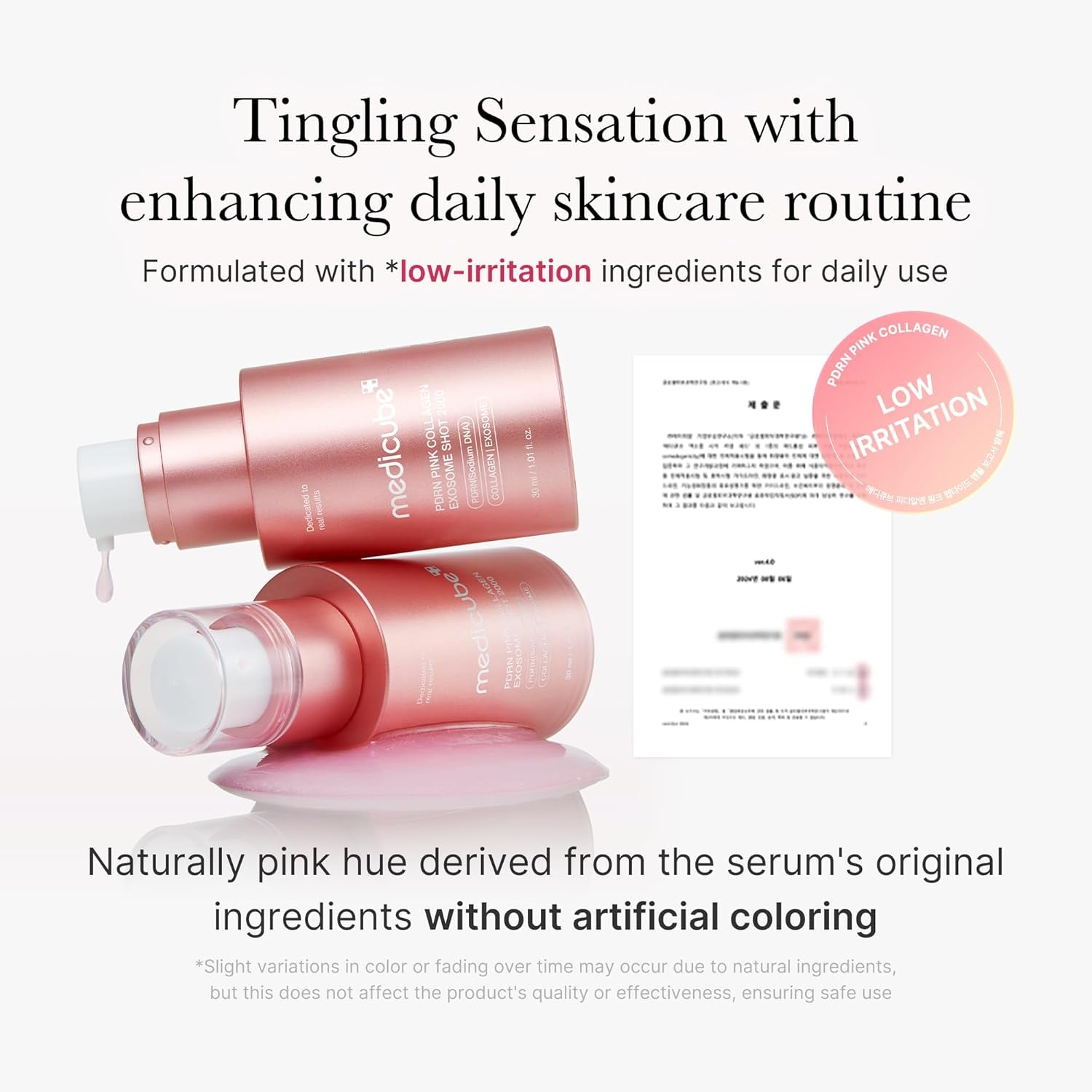 PDRN Pink Collagen Exosome Shot Serum 2,000 PPM | Liquid Skin Booster | Exosome, Salmon DNA PDRN, Spicules | Uneven Skin Tone, Pore Care, Skin Texture | Korean Skin Care 1.01 Fl.Oz