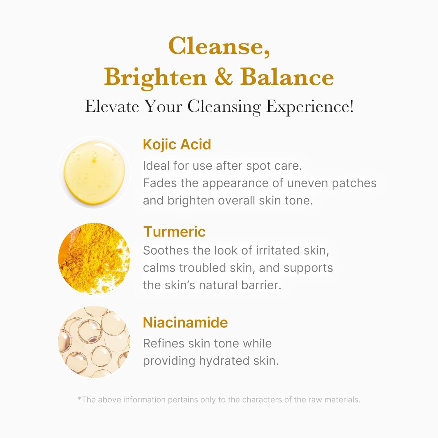 Kojic Acid Turmeric Whip Cleanser | Daily Facial Cleanser for Brightening, Balancing Skin Tone & Texture | Fade Appearance of Uneven Patches & Ideal for Use after Spot Care | Korean Skincare