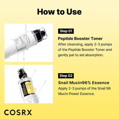 Snail Mucin 96% Peptide Booster Set - Amazon Exclusive - Korean Skin Care, Gift Sets, Skin Care Sets for Women, Advanced Snail Mucin Serum, Face Serum