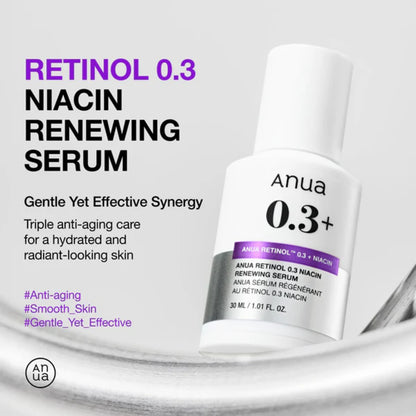 Anua - Retinol 0.3% + Niacin Renewing Serum - 30ml/ 1.01 Fl. Oz.