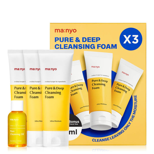 Pure & Deep Cleansing Foam Korean Skin Care, Daily Cleanser (10.1 Fl Oz - 3Pack)