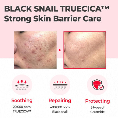 Snail Truecica Miracle Repair Cream - 2.02Oz, 60Ml - Made from Snail Mucin for Sensitive Skin - Daily Repair Face Moisturizer for Acne Marks and Strengthen Skin Barrier - Korean Skin Care
