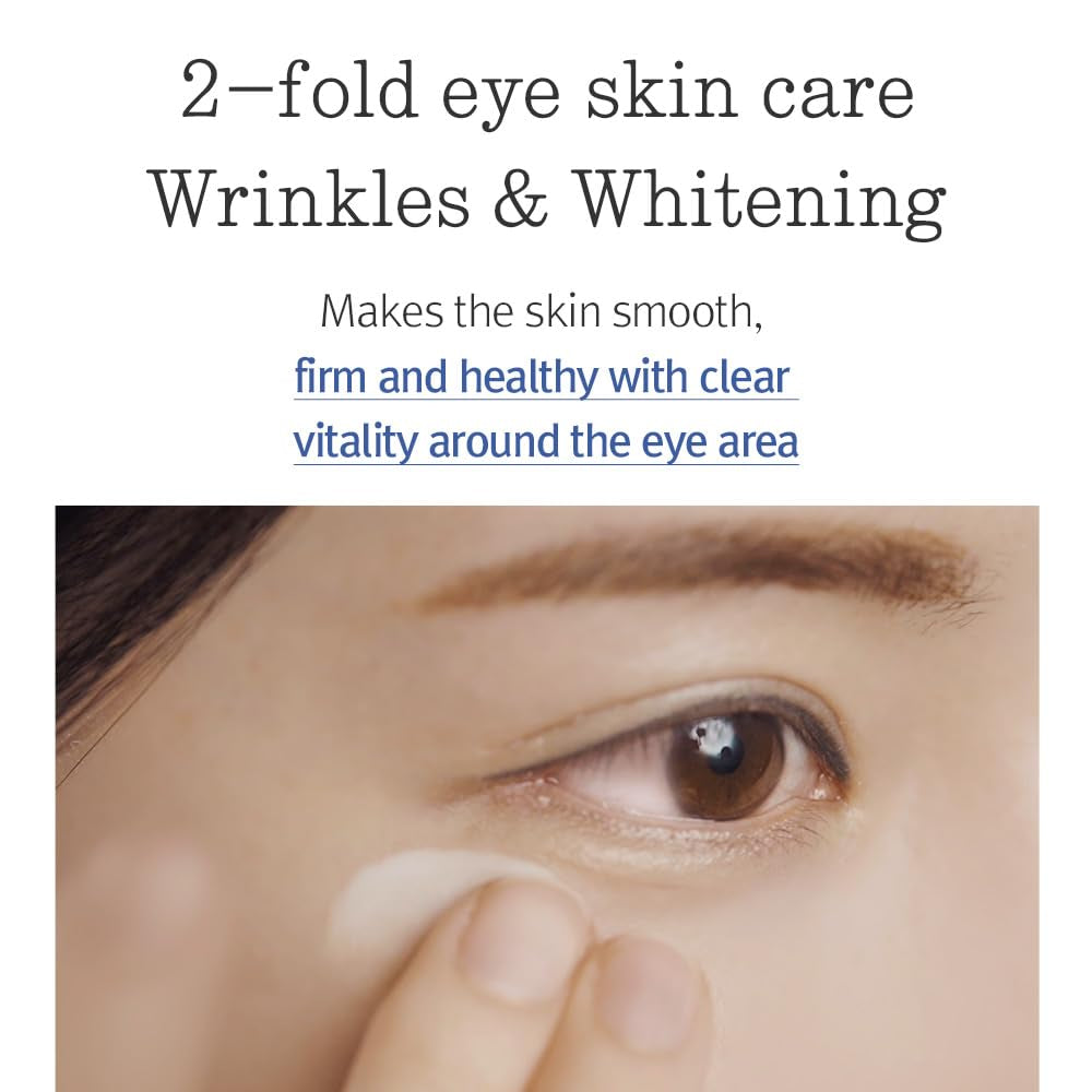 PKY Concentrated Eye Cream 0.84 Fl. Oz., 2-In-1 Care for Wrinkles and Dark Circles with Shea Butter, Astragalus Root, Saponin, and Isoflavonoids for Firm, Radiant Skin