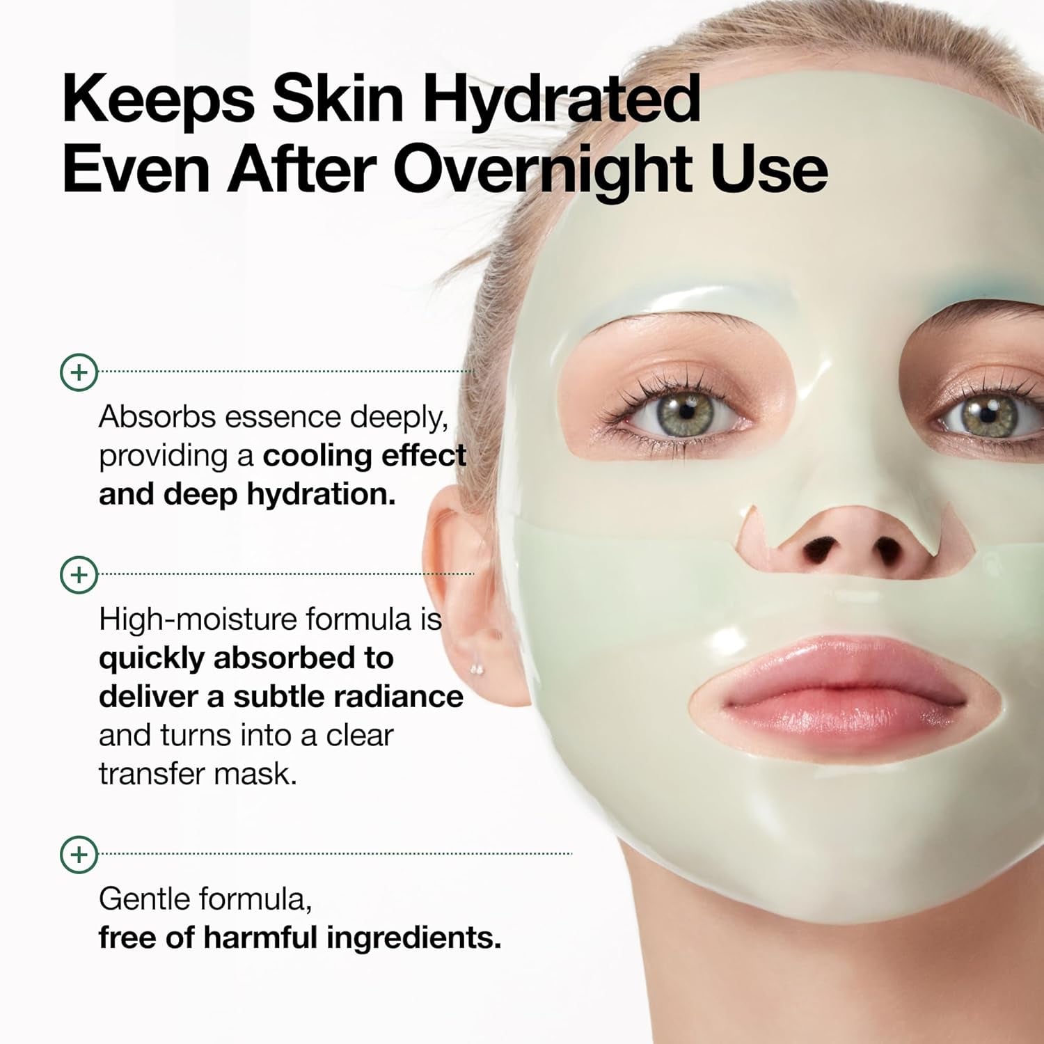 Heartleaf 70 Soothing Collagen Mask, Overnight Face Mask for Glass Skin, Hyaluronic Acid, Collagen, Soothing & Hydration Facial Mask for Sensitive Skin, Natural Color, Korean Skin Care (38G, 4Ea)