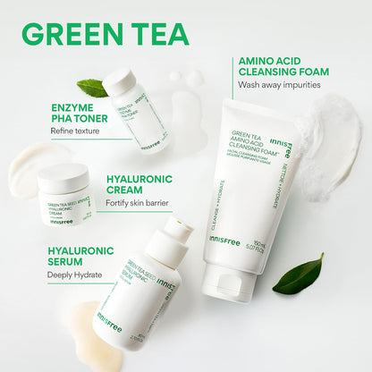 Green Tea Seed Hydrating Serum with Hyaluronic Acid & Niacinamide, Korean Face Serum for Glow