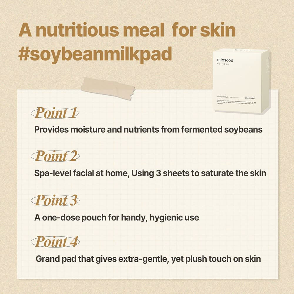 Soybean Milk Pad 10Ea Milky Texture Sheet Pad for Sensitive Skin Nourishing Moisturizer Korean Glass Skin Care