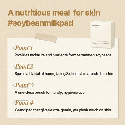 Soybean Milk Pad 10Ea Milky Texture Sheet Pad for Sensitive Skin Nourishing Moisturizer Korean Glass Skin Care