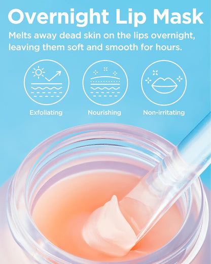 Vita Glazed Lip Mask – Korean Vegan Lip Scrub & Overnight Exfoliating Treatment for Dry, Chapped Lips – Hydrating, Plumping, Smoothing – Glazed Balm Texture, Non-Sticky, 0.68Oz