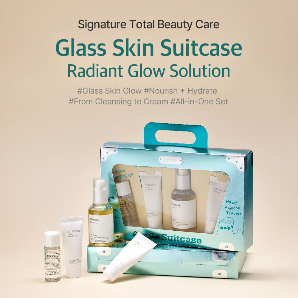 Glass Skin Suit Case Best Seller Set (4Items Includes) Skincare Kit Moisturizing for Glow Skin Care Routine Gifts Korean Glass Skin (0.67 Fl.Ozl+0.67 Fl.Oz+0.50 Fl.Oz+1.6 Fl.Oz)