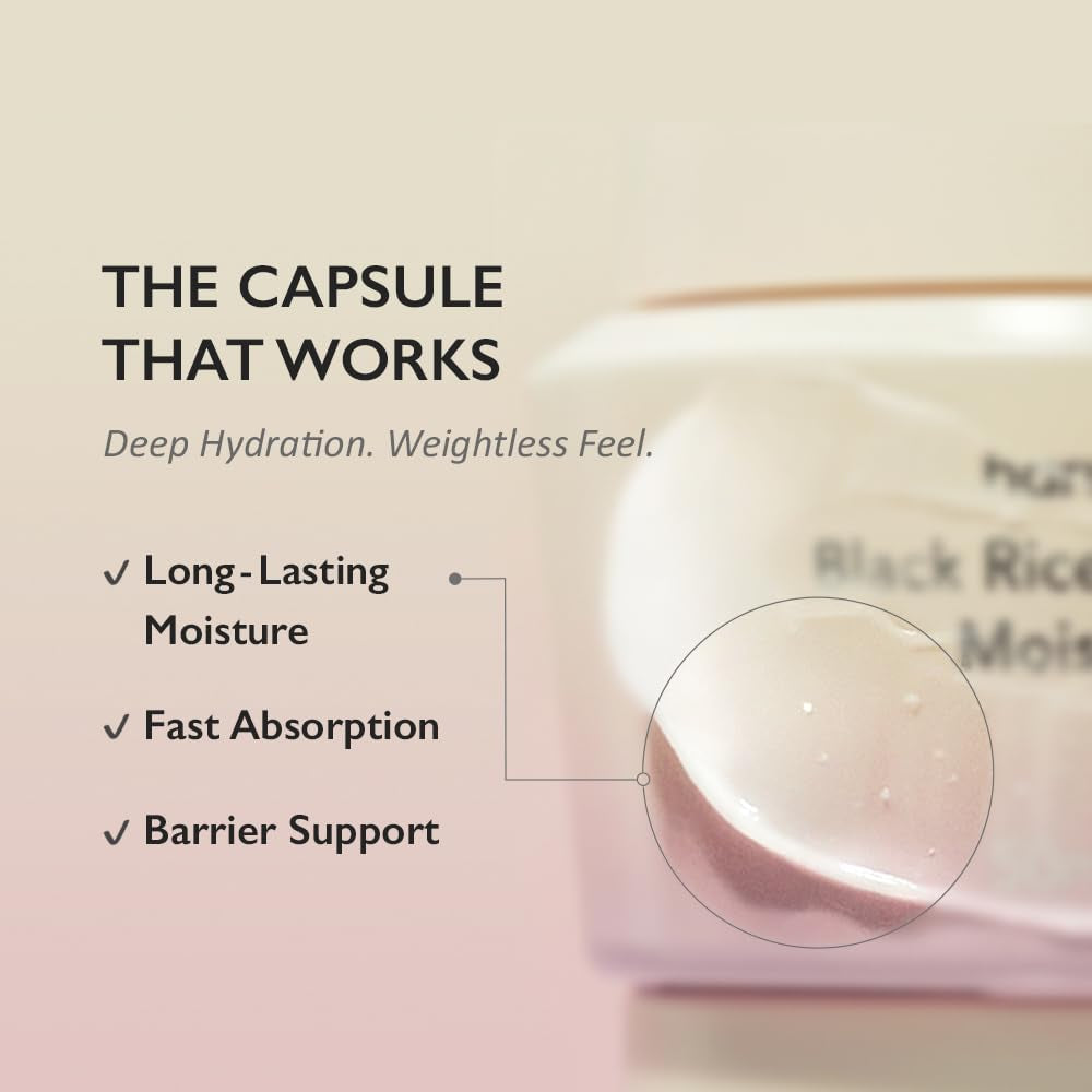 Wonder Black Rice 5 Ceramide Barrier Moisturizing Cream, Daily Skin Barrier Care, Long-Lasting Hydration, Soothing & Nourishing, Ceramide Capsules, Korean Skincare, 1.69 Fl.Oz