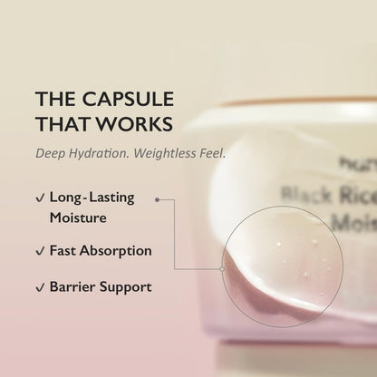 Wonder Black Rice 5 Ceramide Barrier Moisturizing Cream, Daily Skin Barrier Care, Long-Lasting Hydration, Soothing & Nourishing, Ceramide Capsules, Korean Skincare, 1.69 Fl.Oz
