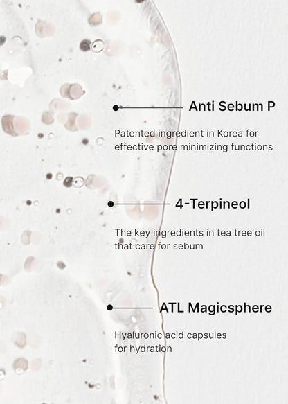 Oil Control Capsule Essence | with Tea Tree Extract, for Sebum Reducing Serum, Mattifying, Hydrating, Moisturizing Mild Formula for Sensitive, 30Ml
