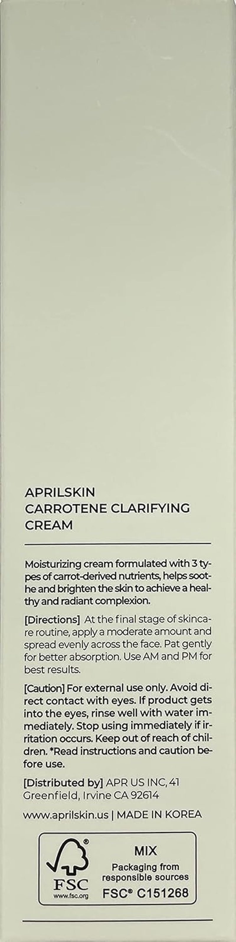 Carrotene Clarifying Cream | Oily, Sensitive, Blemish-Pron Skin| Removes Blemishes, Balancing & Skin Protecting with M-Peptide | 2.02 Oz | No Sulfates and Artificial Fragrance