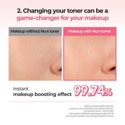 No.4 Toner | Hydrating Glow Mineral Toner | Thermal Water, Hyaluronic Acid, Niacinamide | Deep Hydration, Glowing Skin, Makeup Booster, Gentle Exfoliation, Soothing | 6.76 Fl. Oz.