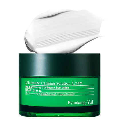 PKY Ultimate Calming Solution Cream for Sensitive Skin with Patented Ingredients, Moisturizer Intensely Calms & Soothes Redness with Cica & Tea Tree, Korean Skincare (1.01 Fl. Oz, 30Ml)