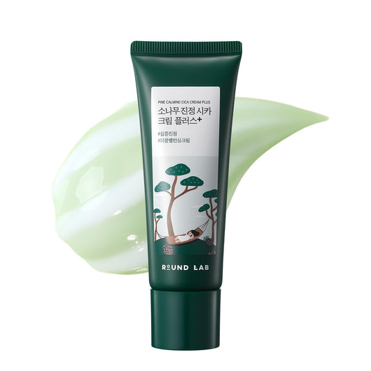 Pine Cica Calming Cream plus 60Ml – Dual-Texture Soothing Cream for Blemish Care, Acne-Prone Skin Safe, Sebum & Oil Control, Intensive Calming, Strengthens Skin Barrier, Clear & Calm Finish