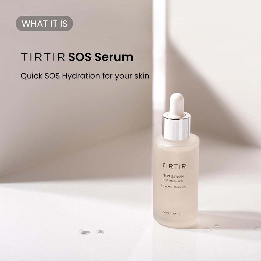 SOS Serum - Radiant Glow Boosting Face Serum - Plumping, anti Aging, Hydrating - Visibly Smooth and Glowy Skin - Fragrance Free for All Skin Types, 1.69 Fl.Oz.
