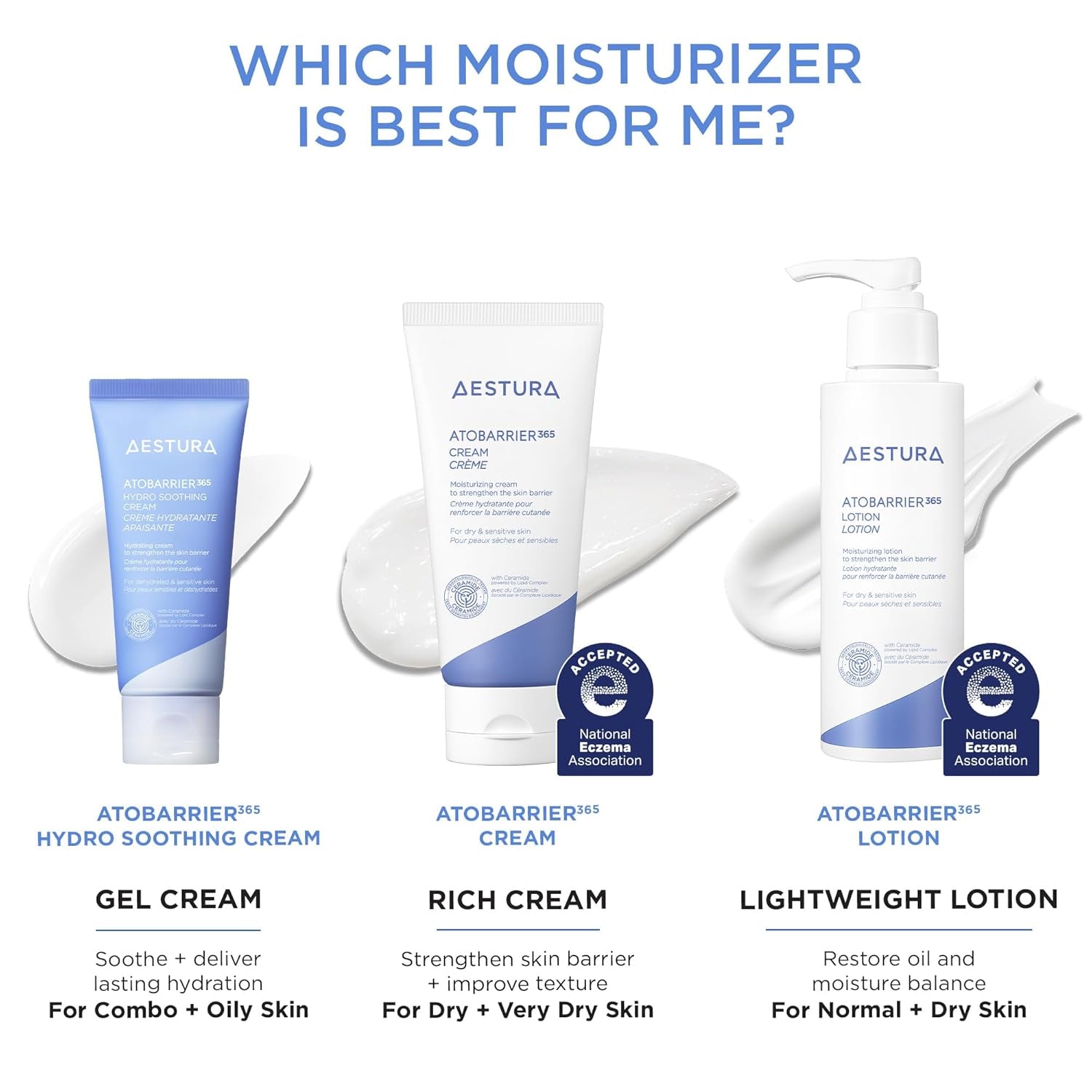 ATOBARRIER365 Hydro Soothing Gel Cream Moisturizer with Ceramides for Moisture Barrier Repair | Lightweight Hydration, Instant Cooling, Suitable for Sensitive Skin, 60ML / 2.03 Fl.Oz.