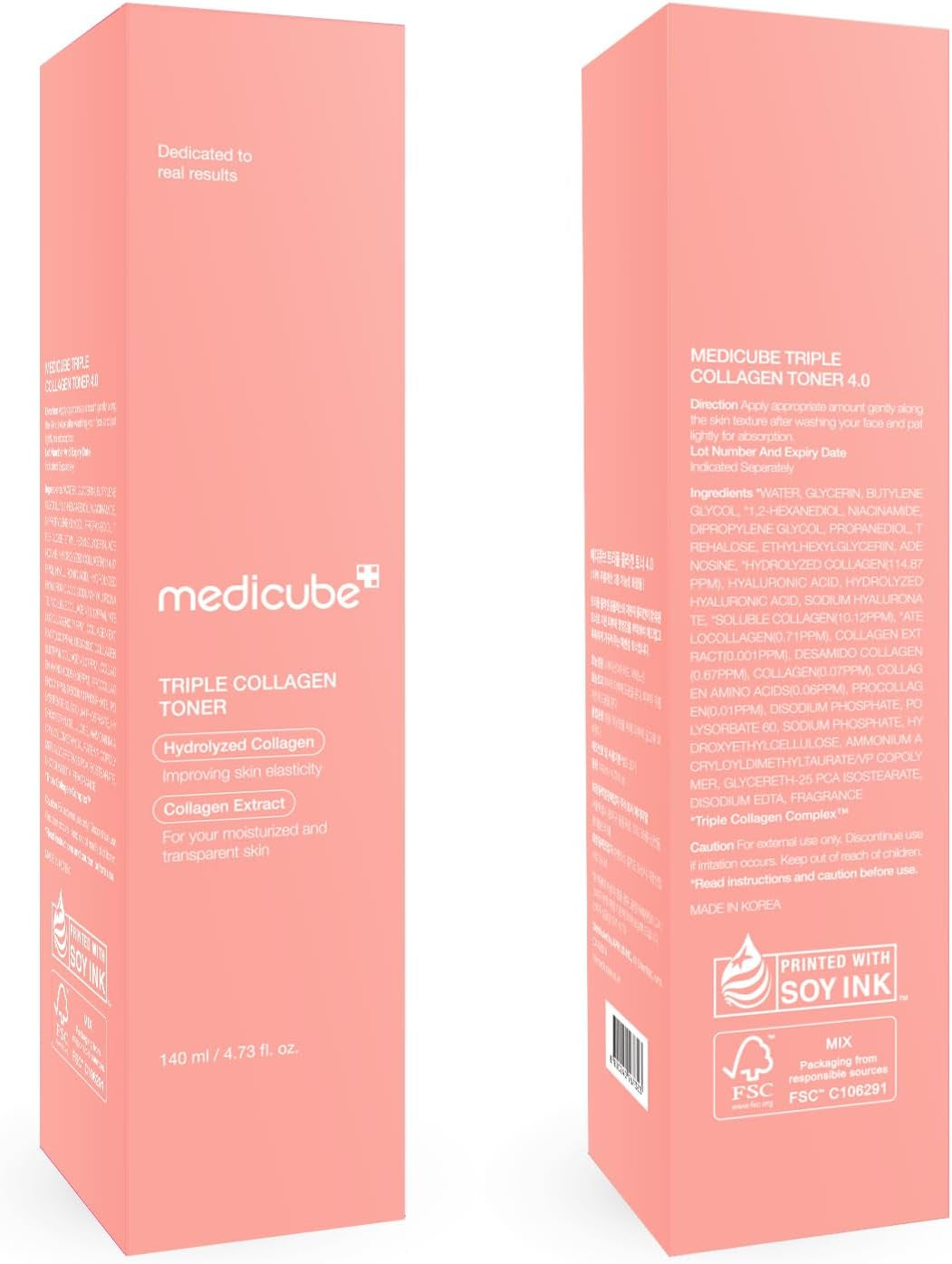 Triple Collagen Toner - Hydrolyzed, Atelo, & Soluble Collagen for Deep Hydration & Plump Skin - Fast-Absorbing Formula for All-Day Suppleness, Korean Skincare (4.73 Fl.Oz.)
