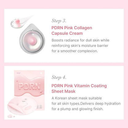 Salmon DNA PDRN Trial Kit | Glass Glow Mini Skincare Set with Toner, Serum & Sheet Mask for Hydrating, Firming, Moisturizing |Gift & Travel Essentials for Women & Girls | Korean Skincare