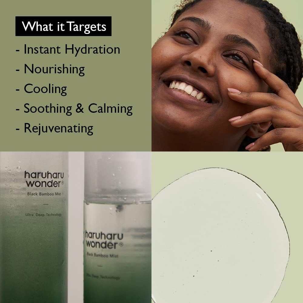 Wonder Black Bamboo Mist, 2.7 Fl.Oz. Hydrating and Firming Skin, Black Rice, Panax Ginseng for Clean and Smooth Skin Surface, Korean Skincare, Vegan, Cruelty Free