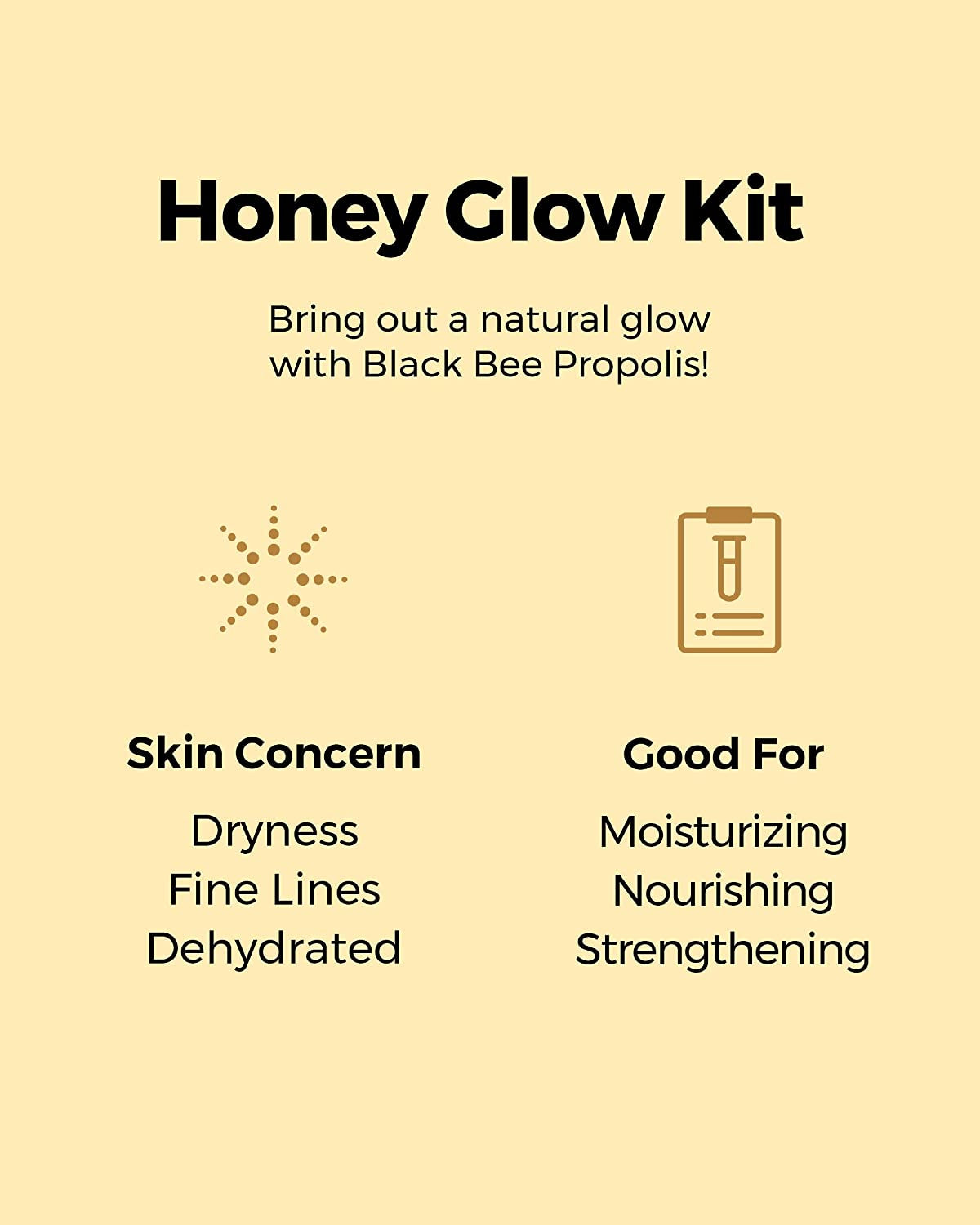 Honey Glow Kit, Korean Skin Care Set with Propolis Facial Toner, Serum, & Cream, Mini Travel Essentials, Deep Moisture, Hydration, Nourishment, Travel Size Gift Set, Korean Skin Care