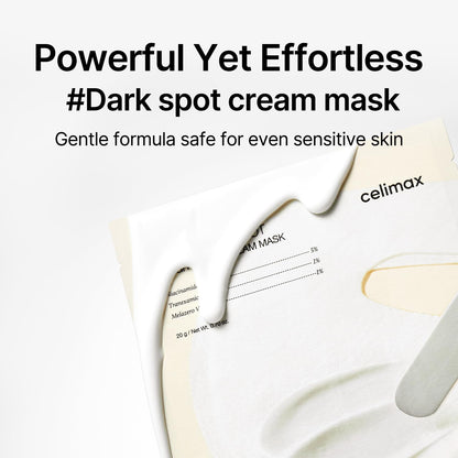 Pore+Dark Spot Brightening Cream Mask 4EA | Non-Sticky Sheet for Enlarged Pores with Niacinamide, Tranexamic Acid, Non-Irritating, Hydrating, Hyperpigmentation, Korean Facial Mask