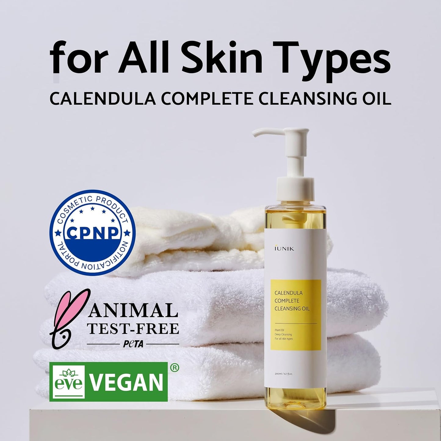 Calendula & Jojoba Oil-Infused Vegan Cleansing Oil – Gentle Blackhead Melting & Makeup Remover Facial Cleanser W/Plant-Based Oils Korean Skincare