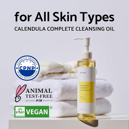 Calendula & Jojoba Oil-Infused Vegan Cleansing Oil – Gentle Blackhead Melting & Makeup Remover Facial Cleanser W/Plant-Based Oils Korean Skincare